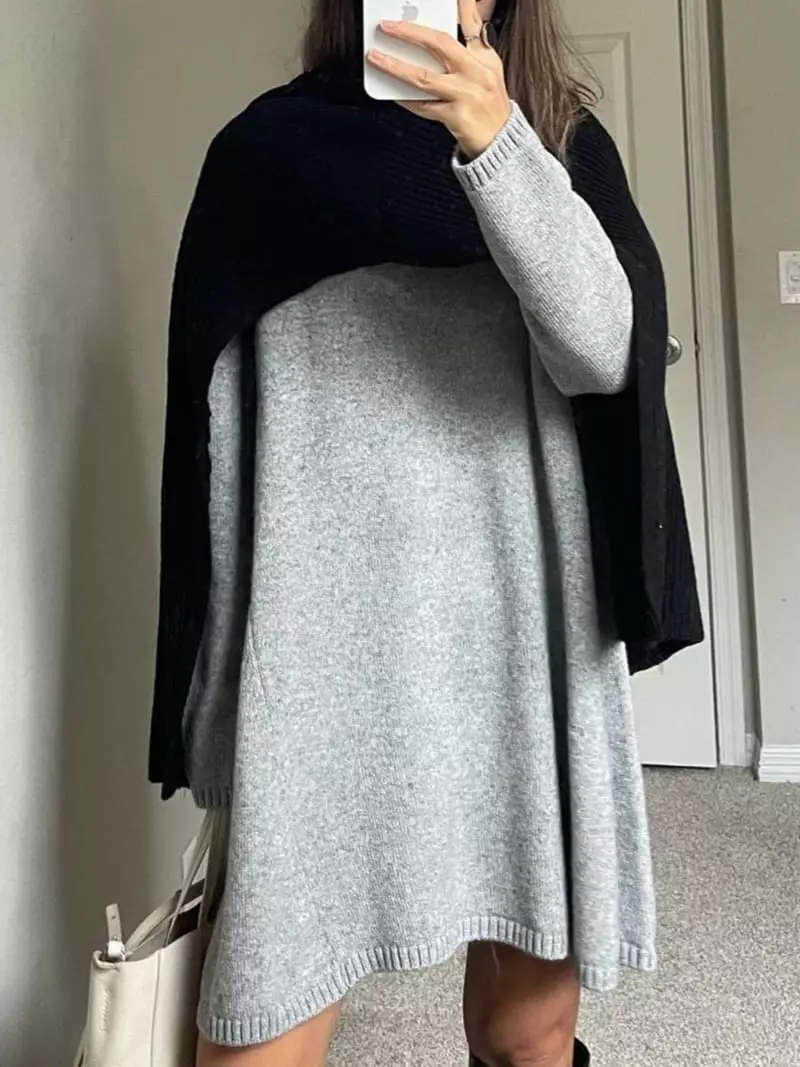 Via - Korean Women Fashion - #womensfashion - Whole Knit One-piece - 3