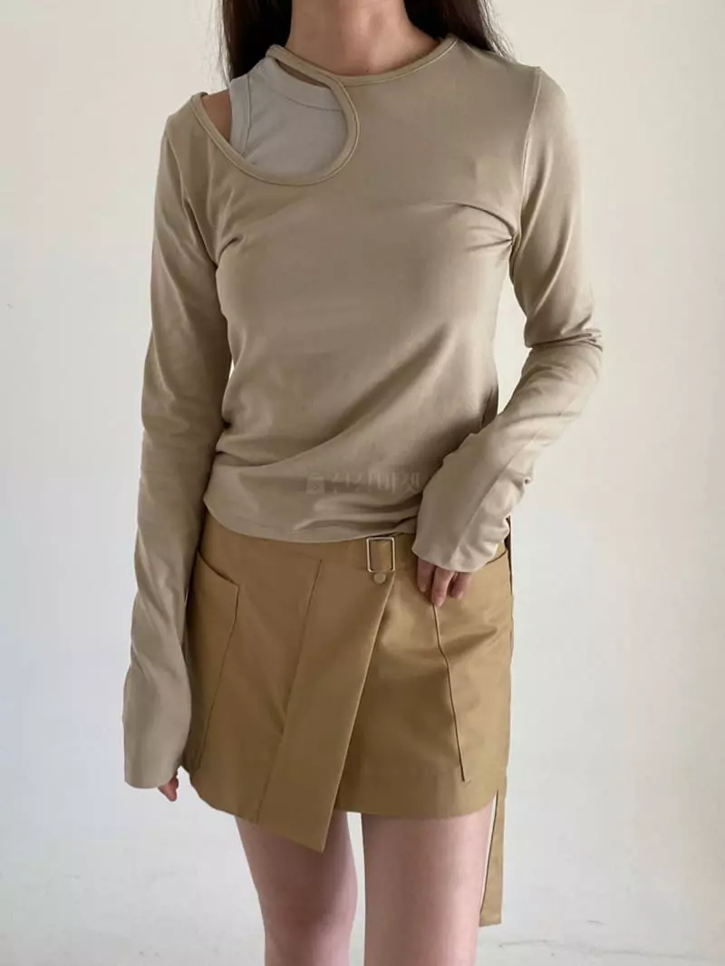 Villabutton - Korean Women Fashion - #momslook - Unbal Whole Tee - 7