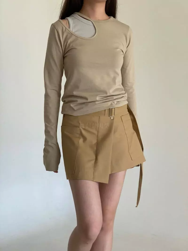 Villabutton - Korean Women Fashion - #momslook - Unbal Whole Tee - 9