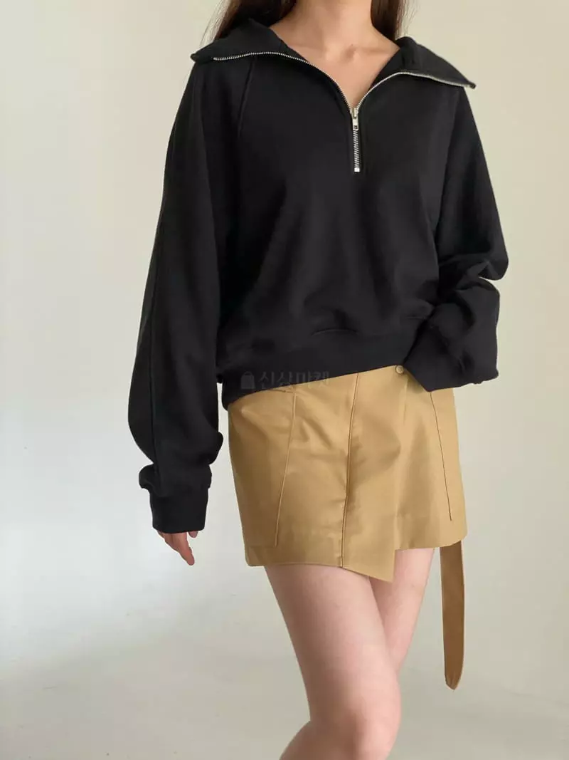 Villabutton - Korean Women Fashion - #momslook - Half Open Collar Zip-up  - 10