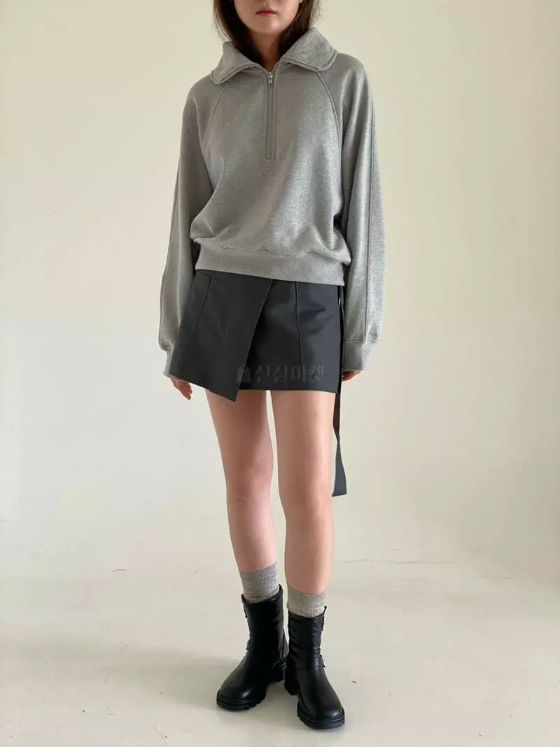 Villabutton - Korean Women Fashion - #thelittlethings - Half Open Collar Zip-up  - 4