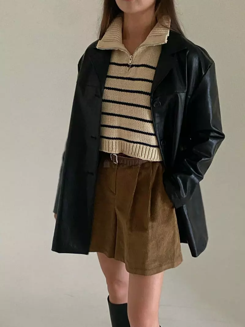 Villabutton - Korean Women Fashion - #momslook - Leather Jacket - 3