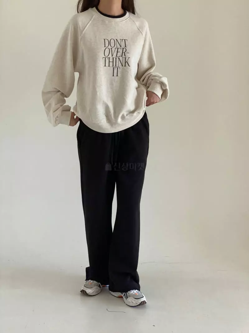 Villabutton - Korean Women Fashion - #momslook - Think Lettering Sweatshirt - 12