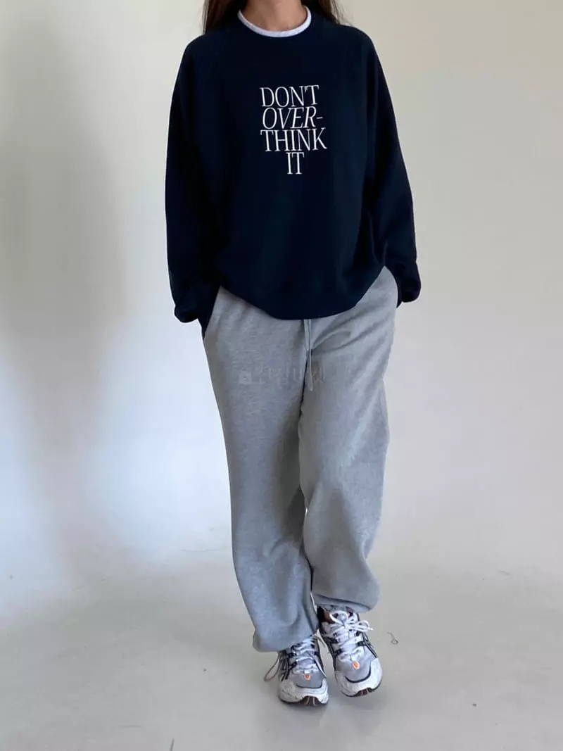 Villabutton - Korean Women Fashion - #momslook - Think Lettering Sweatshirt - 6
