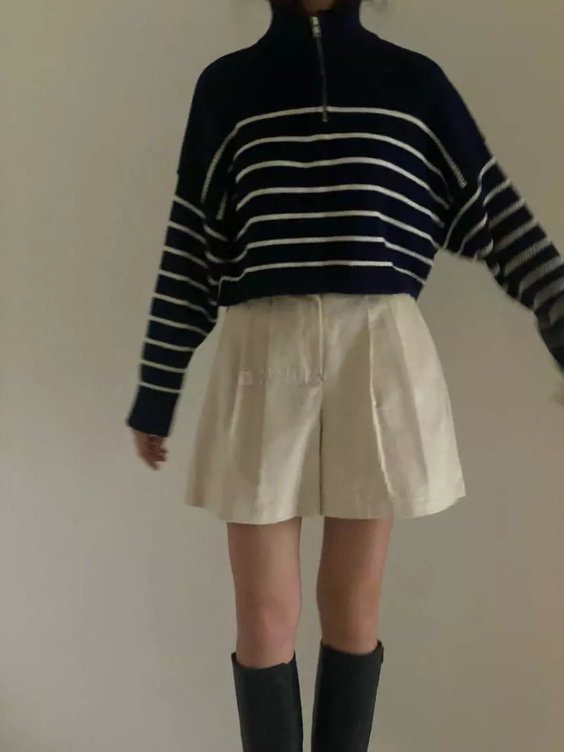 Villabutton - Korean Women Fashion - #momslook - Strieps Crop Knit Tee - 11