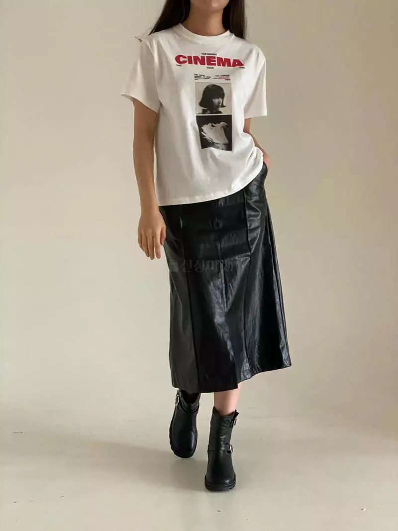 Villabutton - Korean Women Fashion - #romanticstyle - Cinnema Paint Tee - 2
