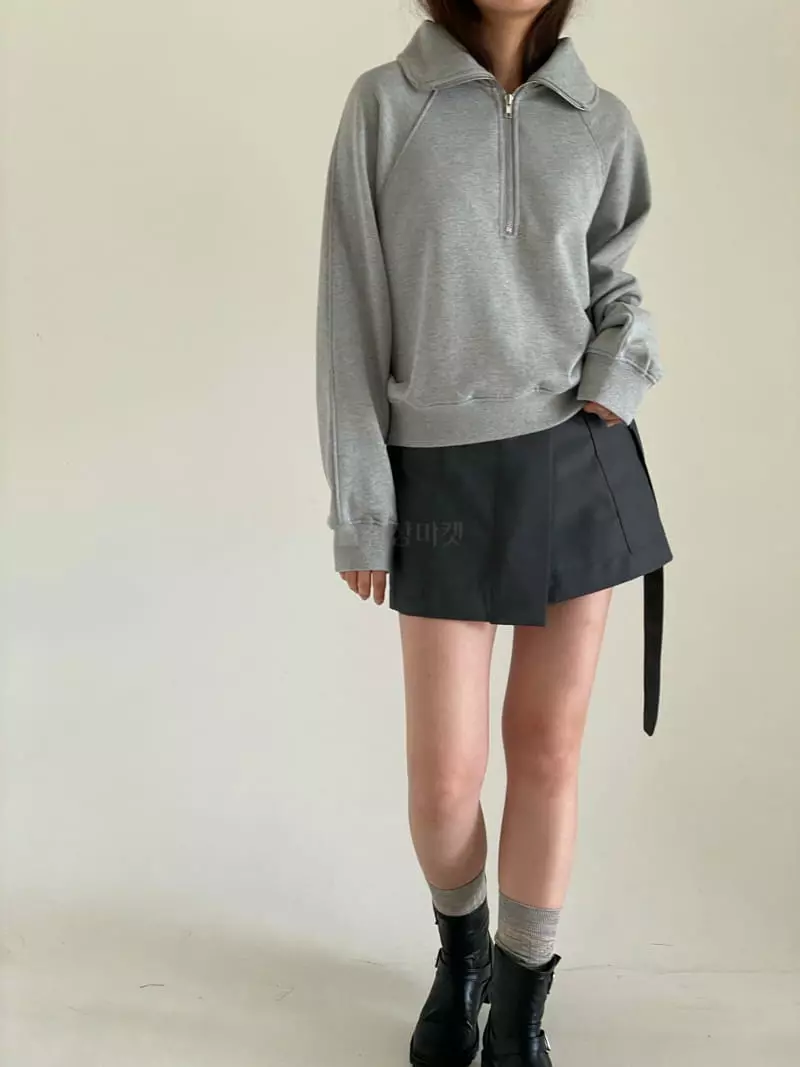 Villabutton - Korean Women Fashion - #thatsdarling - Half Open Collar Zip-up  - 2