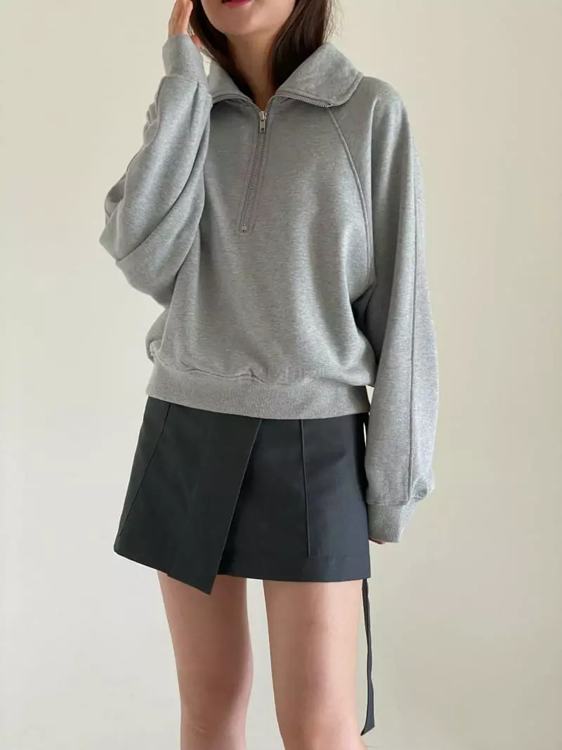 Villabutton - Korean Women Fashion - #thelittlethings - Half Open Collar Zip-up  - 3