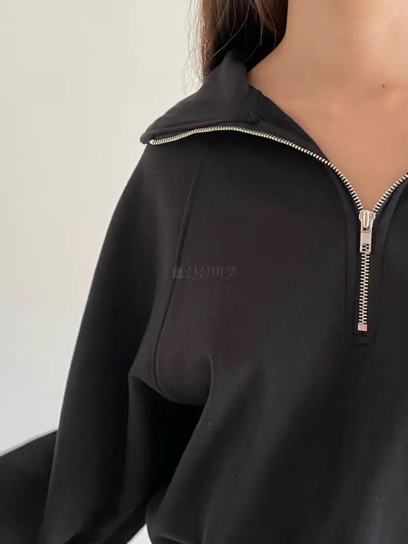 Villabutton - Korean Women Fashion - #womensfashion - Half Open Collar Zip-up  - 11