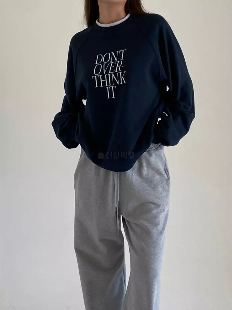 Villabutton - Korean Women Fashion - #womensfashion - Think Lettering Sweatshirt