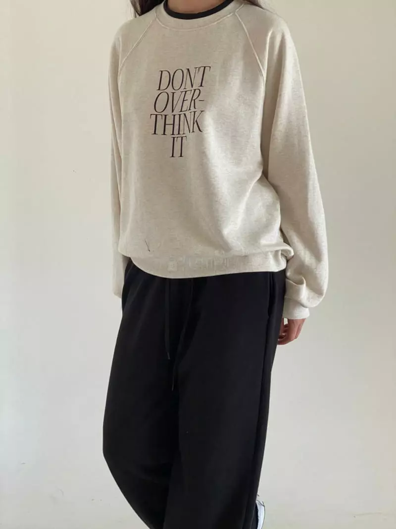 Villabutton - Korean Women Fashion - #womensfashion - Think Lettering Sweatshirt - 11
