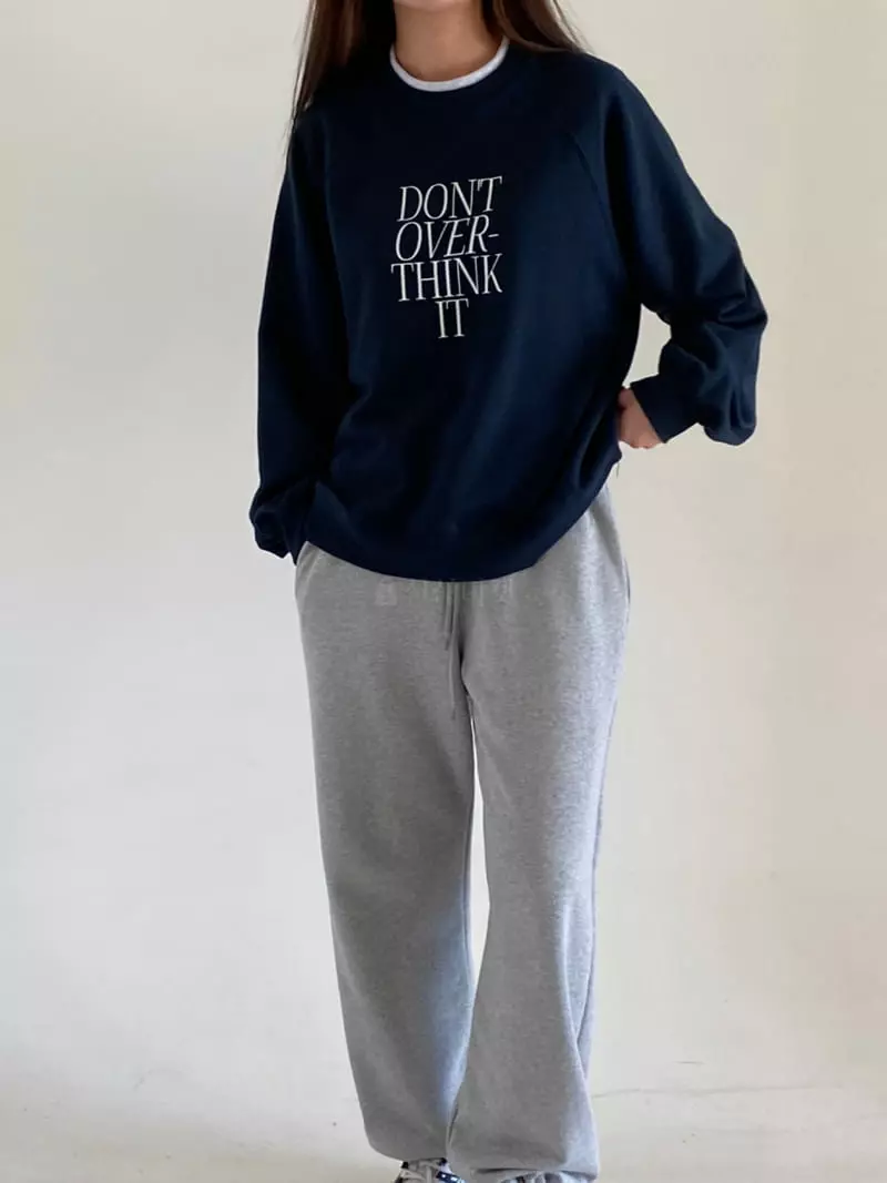 Villabutton - Korean Women Fashion - #womensfashion - Think Lettering Sweatshirt - 9