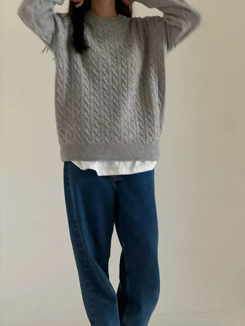 Villabutton - Korean Women Fashion - #womensfashion - Twist Round Knit Tee - 3