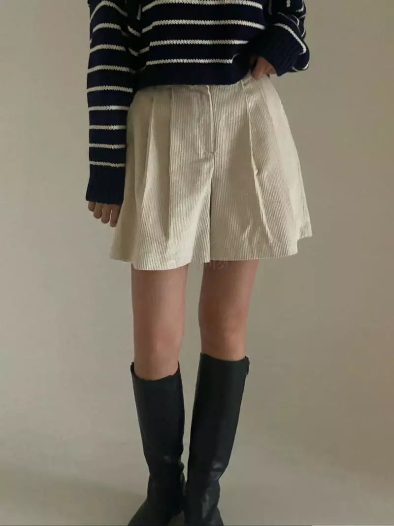 Villabutton - Korean Women Fashion - #womensfashion - Rib Half Pants