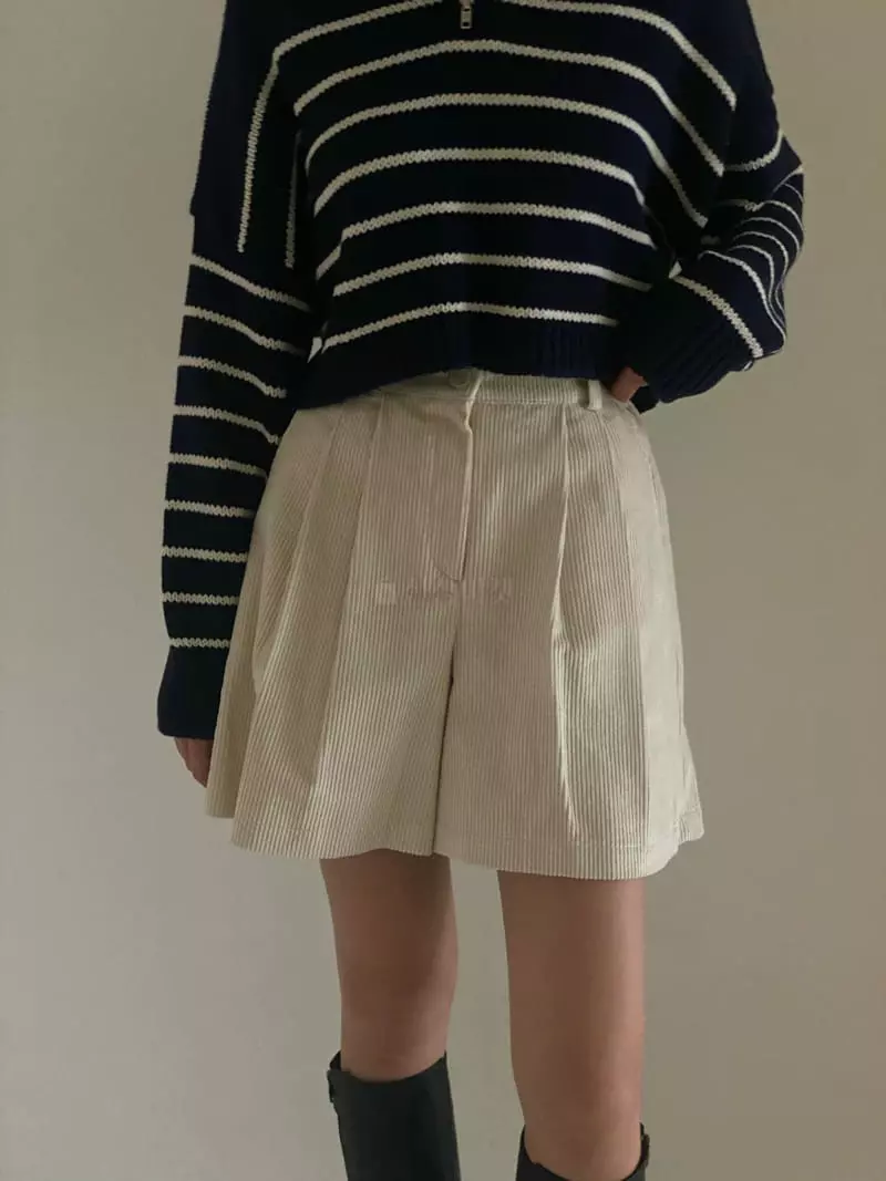 Villabutton - Korean Women Fashion - #womensfashion - Rib Half Pants - 3
