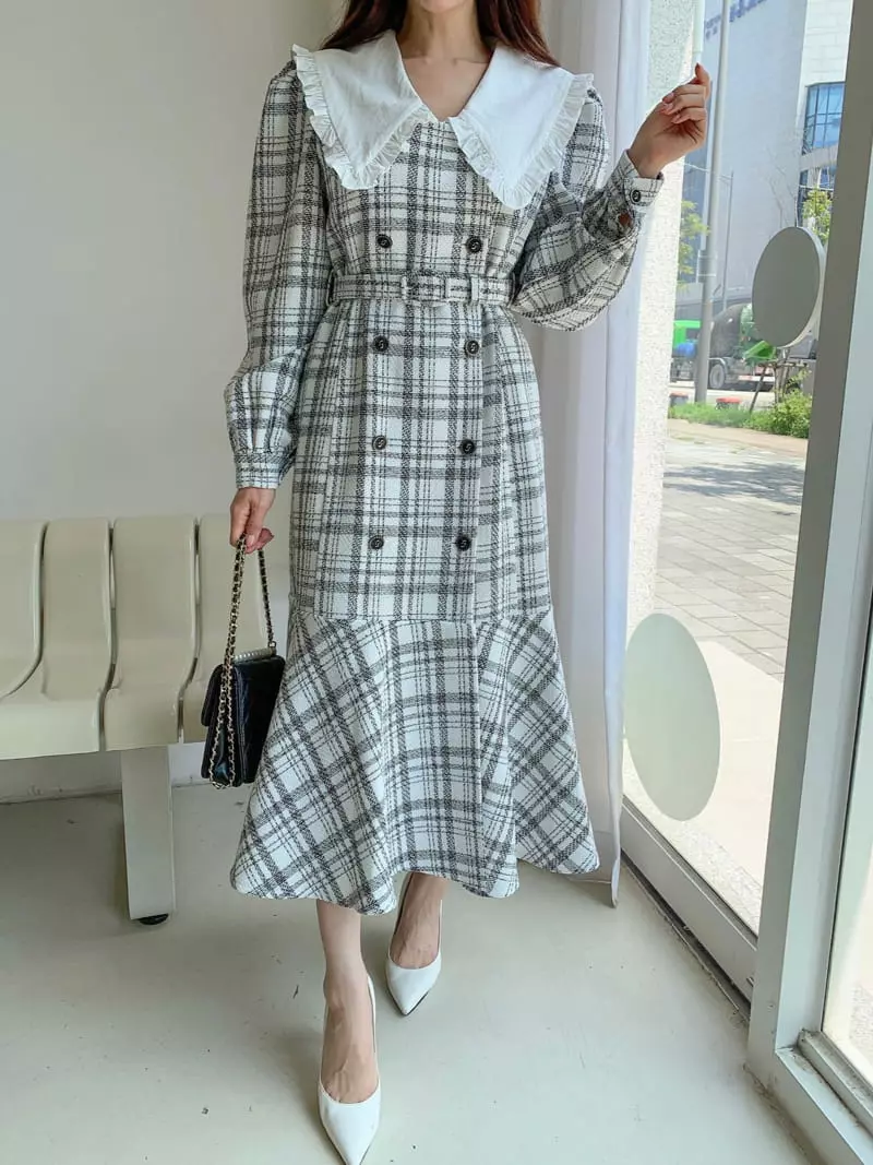 Vincent - Korean Women Fashion - #momslook - Check One-piece - 12