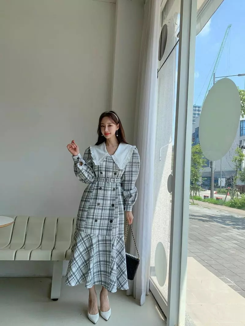 Vincent - Korean Women Fashion - #thelittlethings - Check One-piece - 4