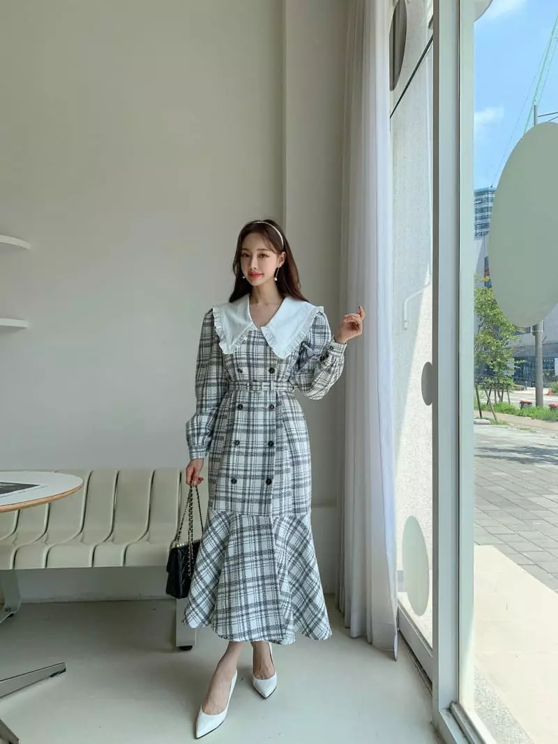 Vincent - Korean Women Fashion - #momslook - Check One-piece - 6