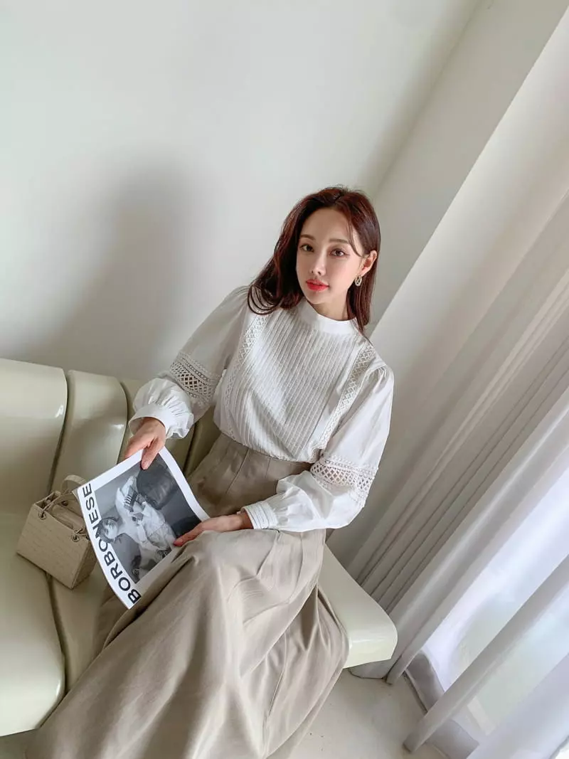 Vincent - Korean Women Fashion - #pursuepretty - Pintuck Blouse - 4