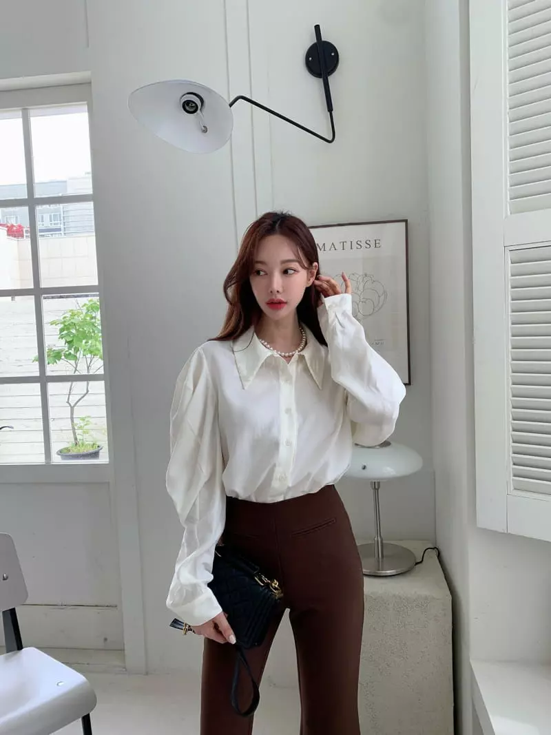 Vincent - Korean Women Fashion - #romanticstyle - Puff Blouse - 3