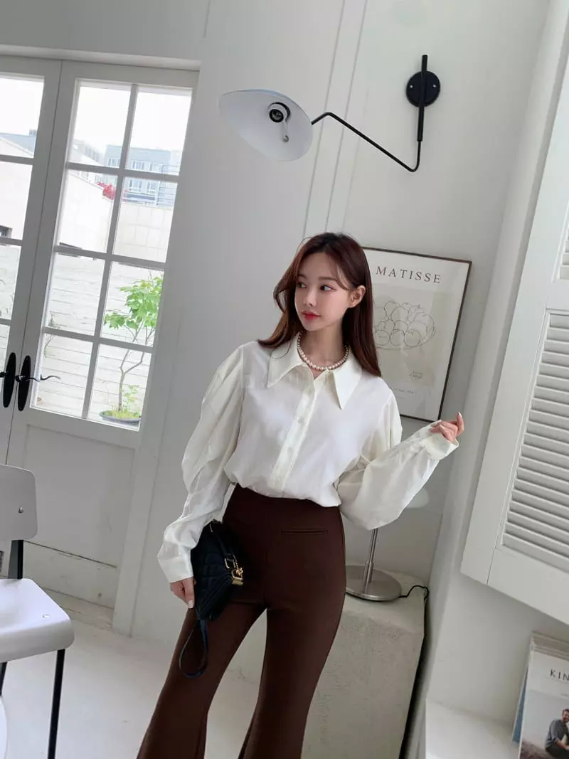 Vincent - Korean Women Fashion - #romanticstyle - Puff Blouse - 4