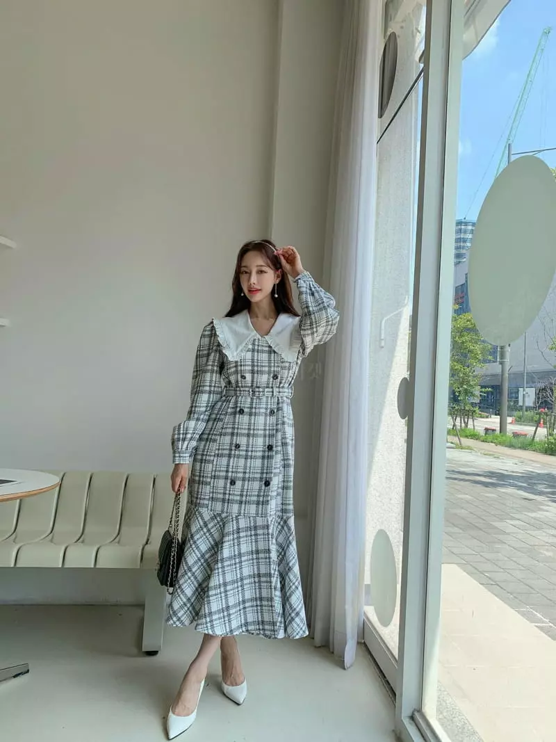 Vincent - Korean Women Fashion - #shopsmall - Check One-piece