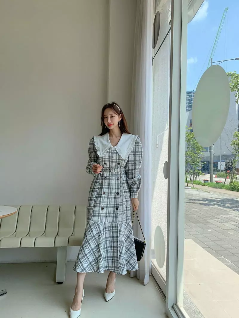 Vincent - Korean Women Fashion - #thelittlethings - Check One-piece - 3