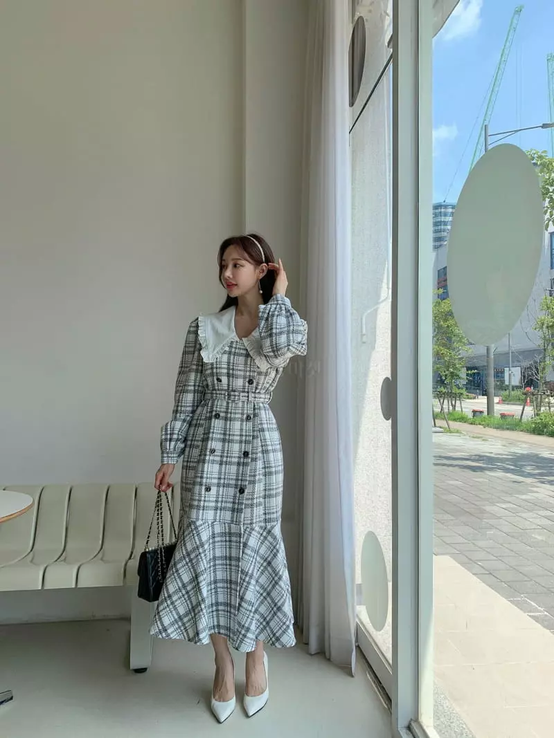 Vincent - Korean Women Fashion - #womensfashion - Check One-piece - 7
