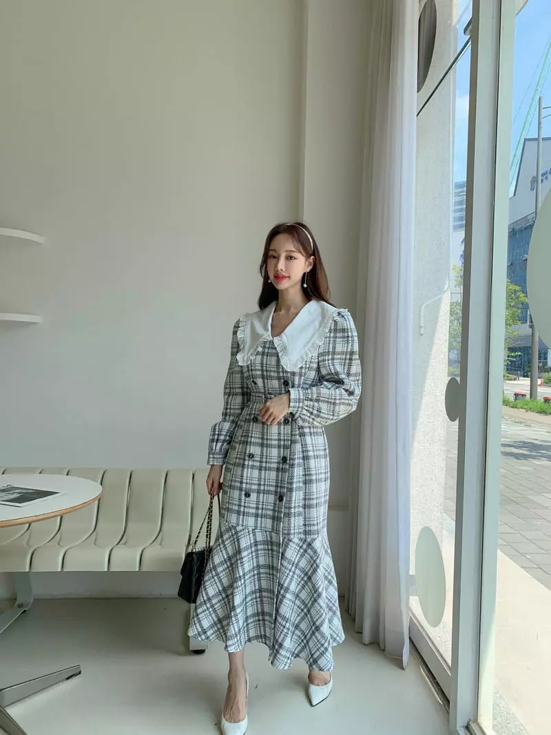 Vincent - Korean Women Fashion - #womensfashion - Check One-piece - 9