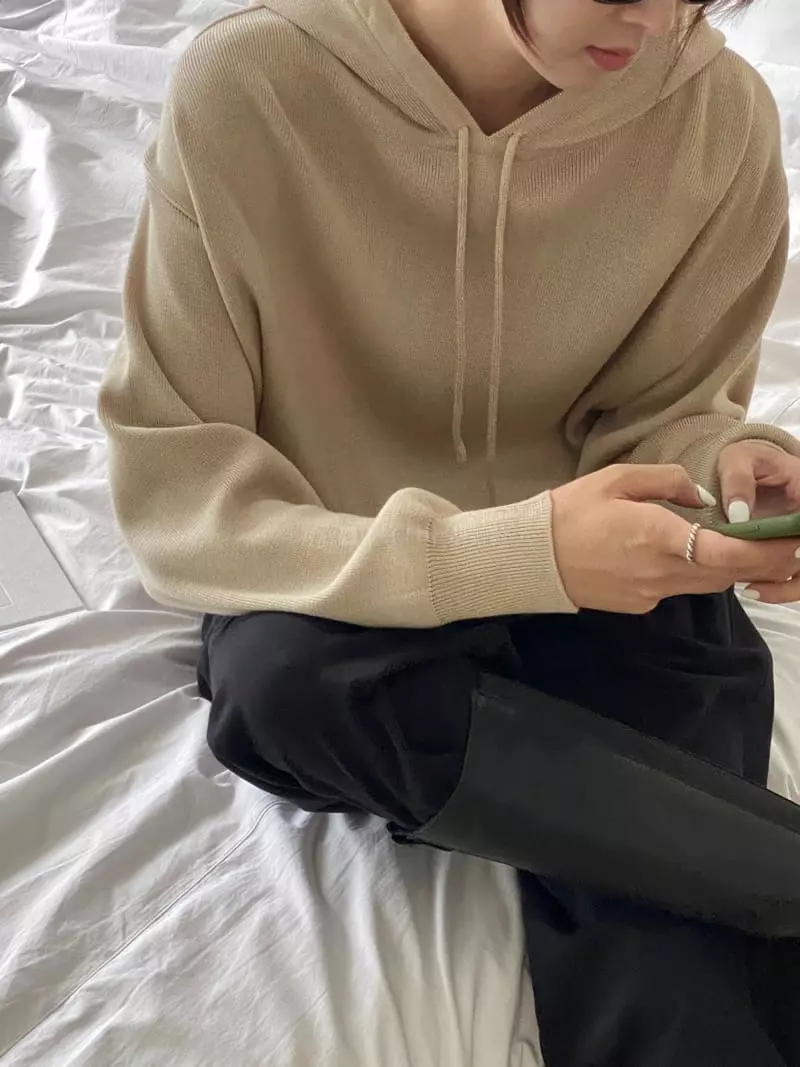 Vineyard - Korean Women Fashion - #momslook - Maro Hoody Knit Tee - 5