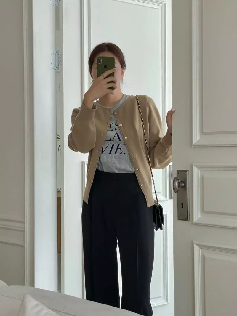 Vineyard - Korean Women Fashion - #momslook - Boat Neck Cardigan - 2