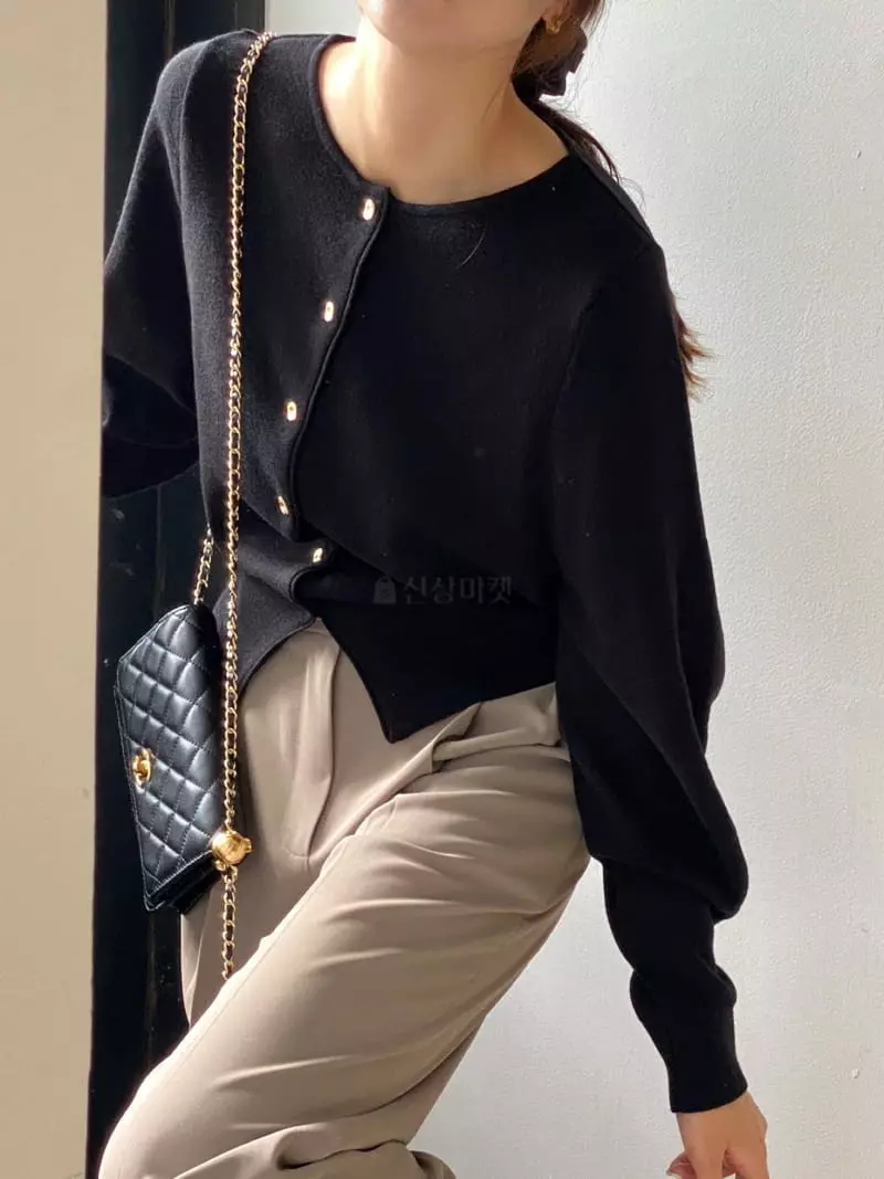 Vineyard - Korean Women Fashion - #momslook - Boat Neck Cardigan - 8