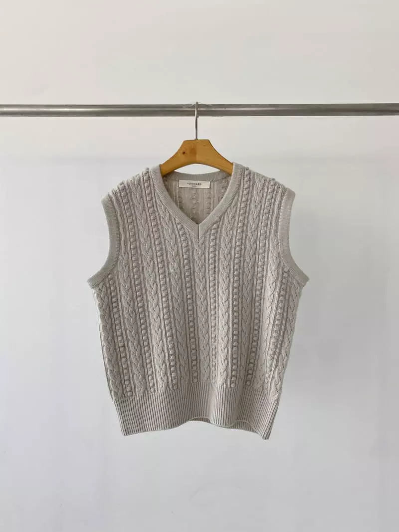 Vineyard - Korean Women Fashion - #momslook - Brick S Pain  V Knit Tee - 11