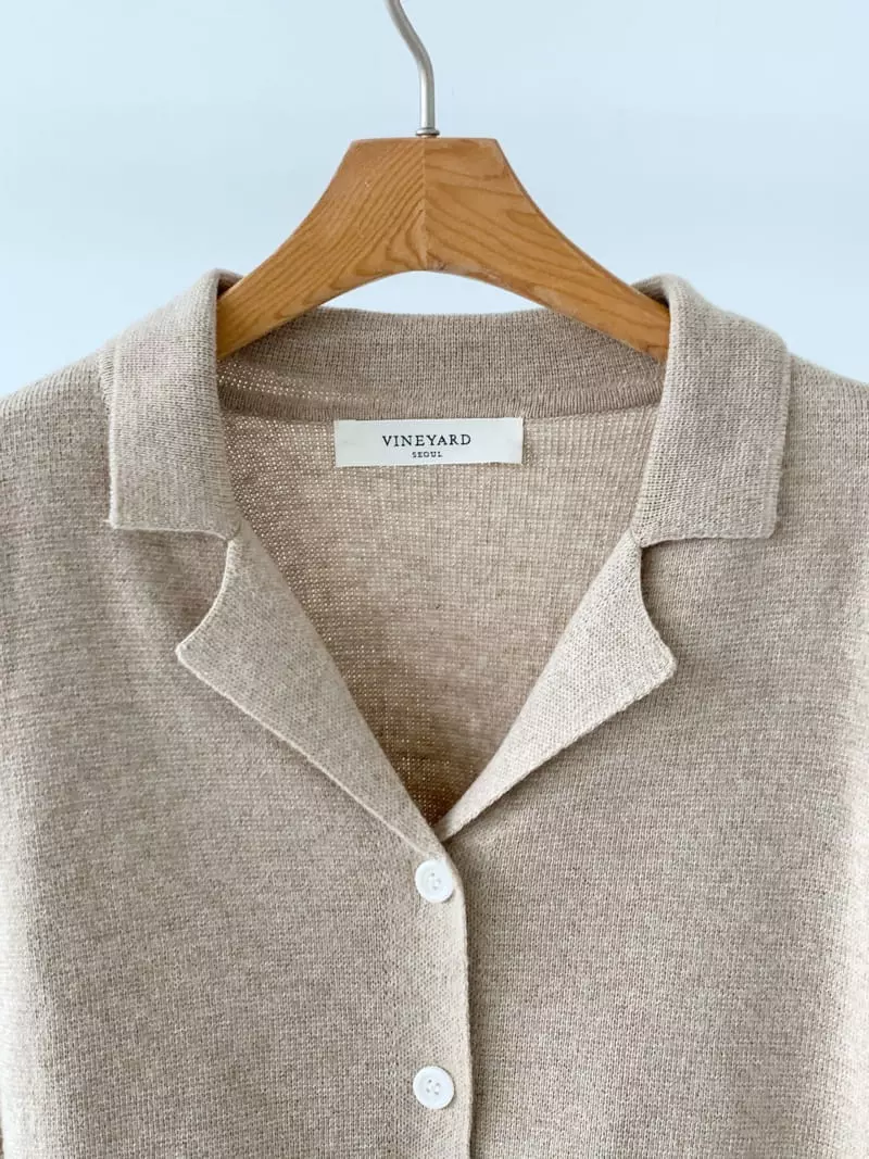 Vineyard - Korean Women Fashion - #momslook - Tailot Collar Cardigan - 12