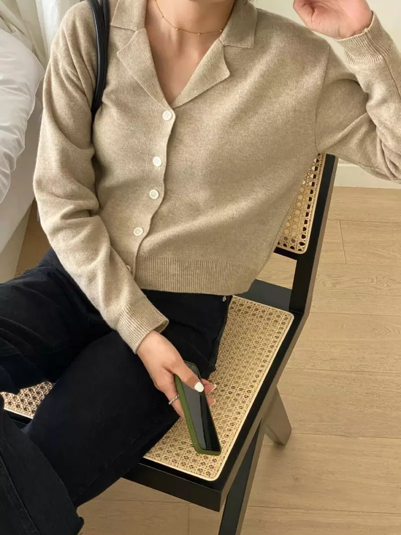 Vineyard - Korean Women Fashion - #momslook - Tailot Collar Cardigan - 2