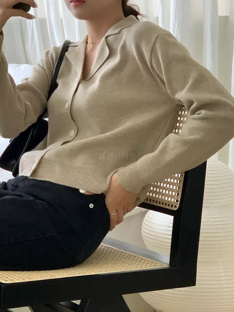 Vineyard - Korean Women Fashion - #momslook - Tailot Collar Cardigan - 6
