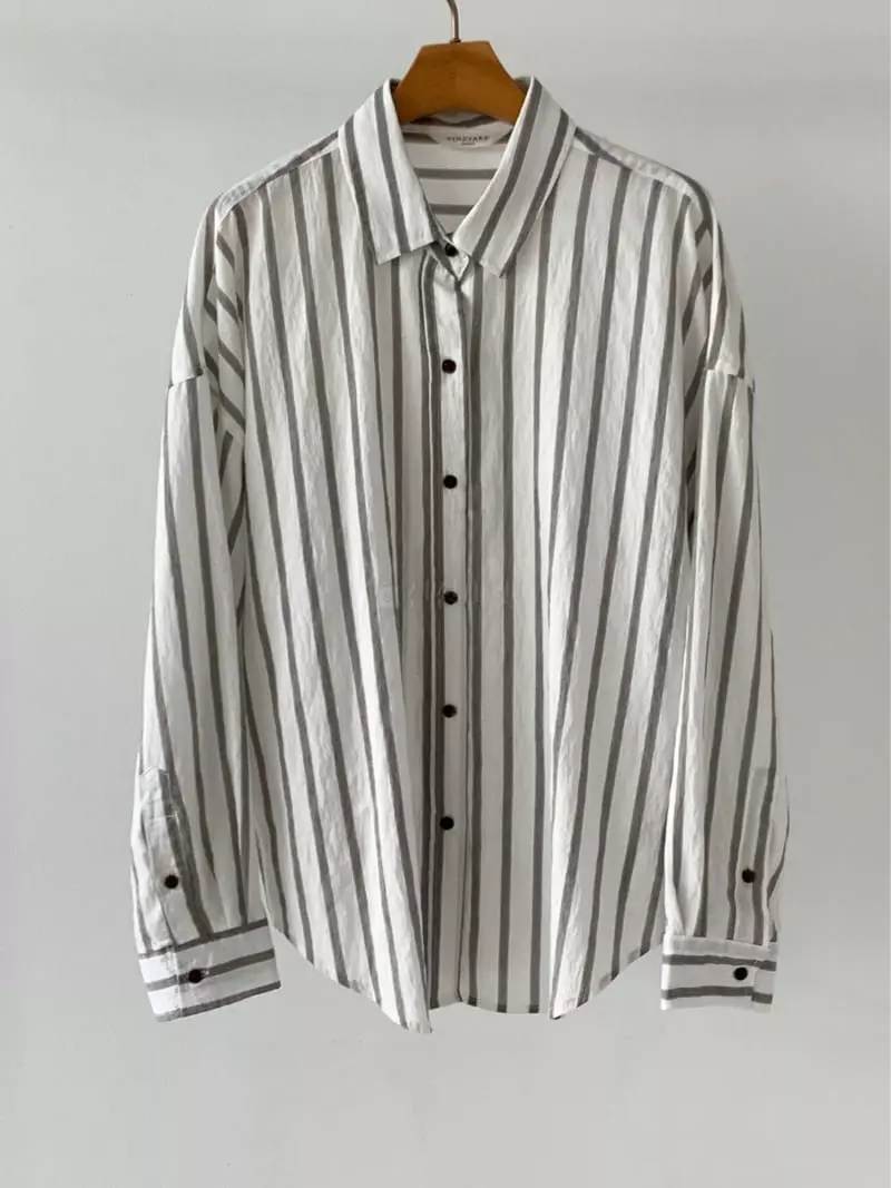 Vineyard - Korean Women Fashion - #momslook - Ton Stripes Shirt - 6
