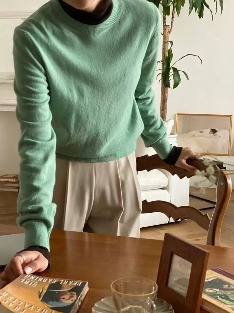 Vineyard - Korean Women Fashion - #momslook - Frim Cash Knit Tee - 2