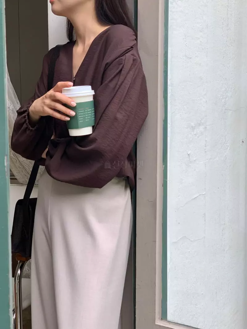 Vineyard - Korean Women Fashion - #momslook - From Wrap Blouse
