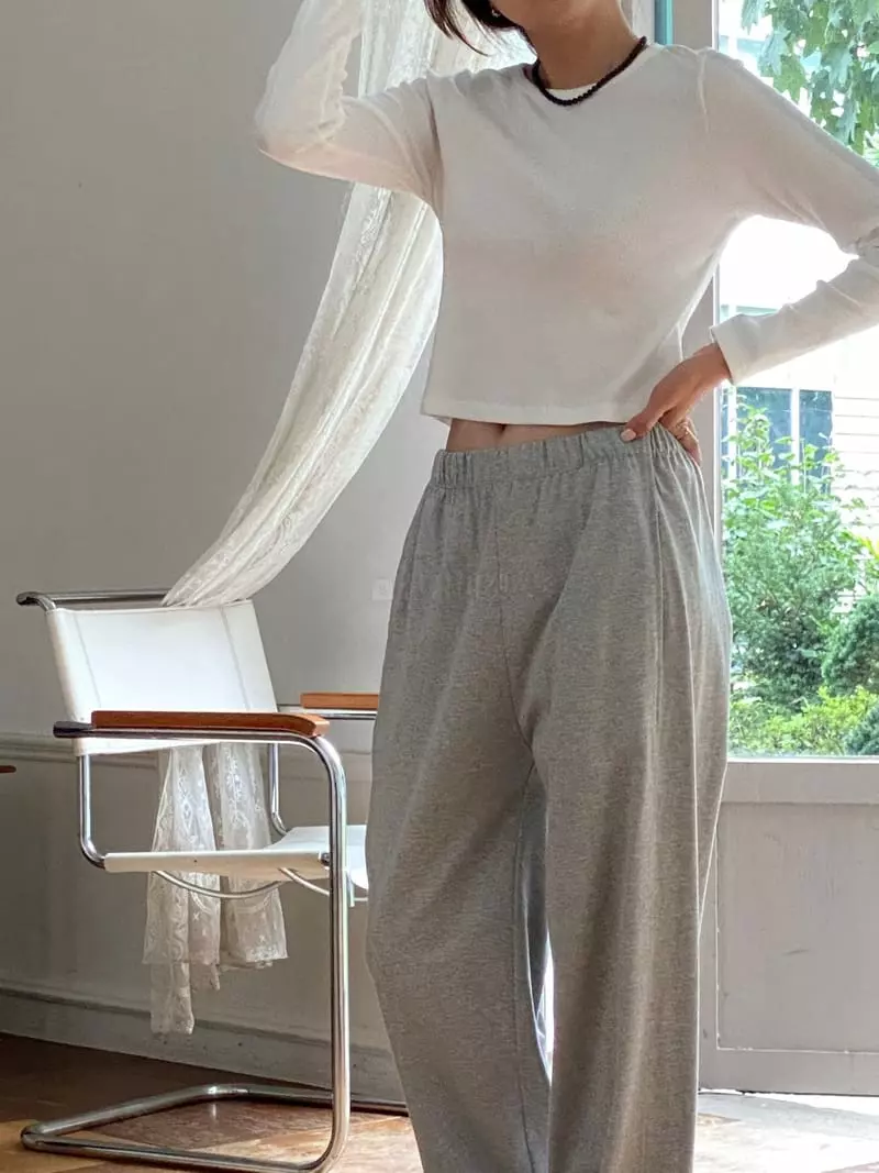 Vineyard - Korean Women Fashion - #momslook - Hard Terry Pants - 2