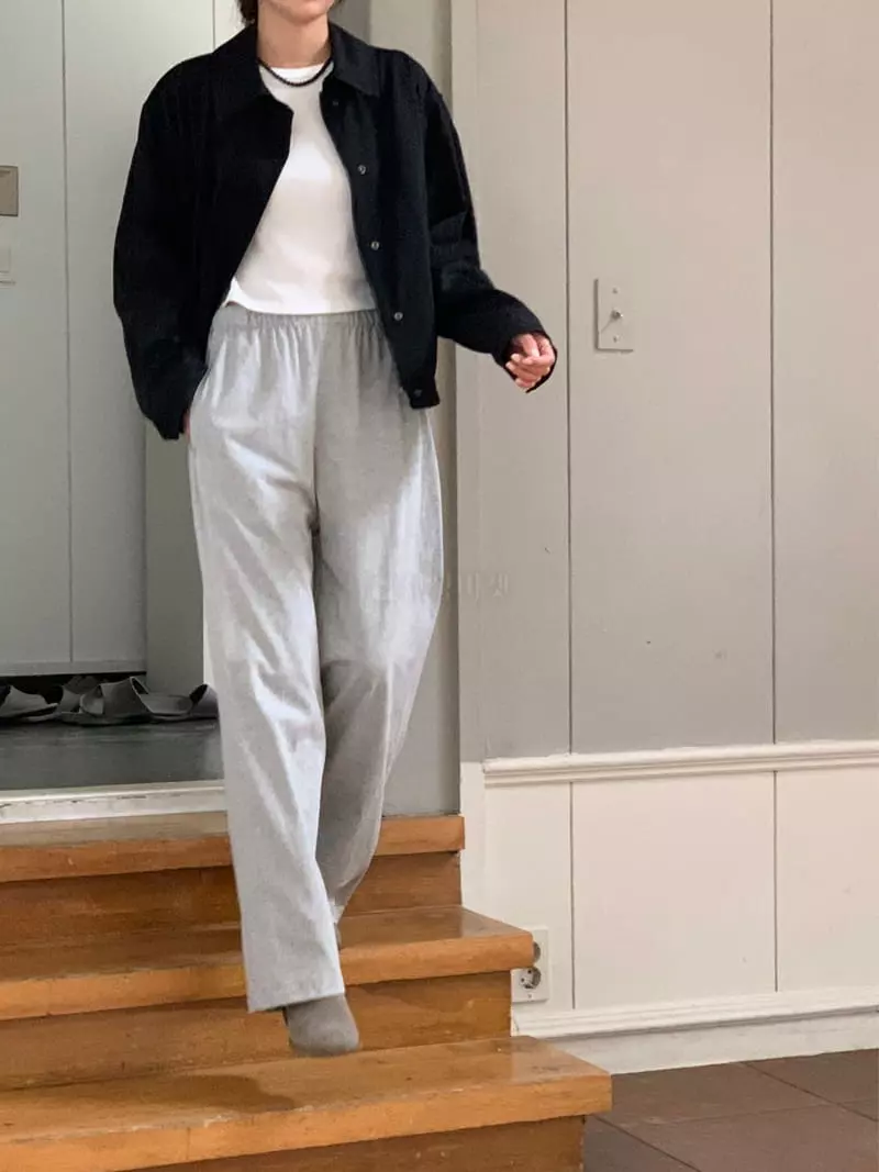 Vineyard - Korean Women Fashion - #momslook - Hard Terry Pants - 5