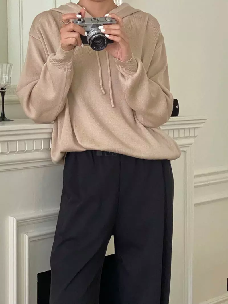 Vineyard - Korean Women Fashion - #romanticstyle - Maro Hoody Knit Tee