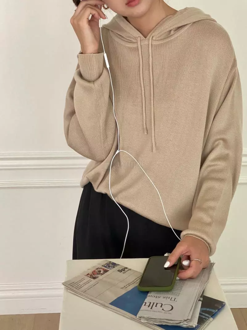 Vineyard - Korean Women Fashion - #thatsdarling - Maro Hoody Knit Tee - 3