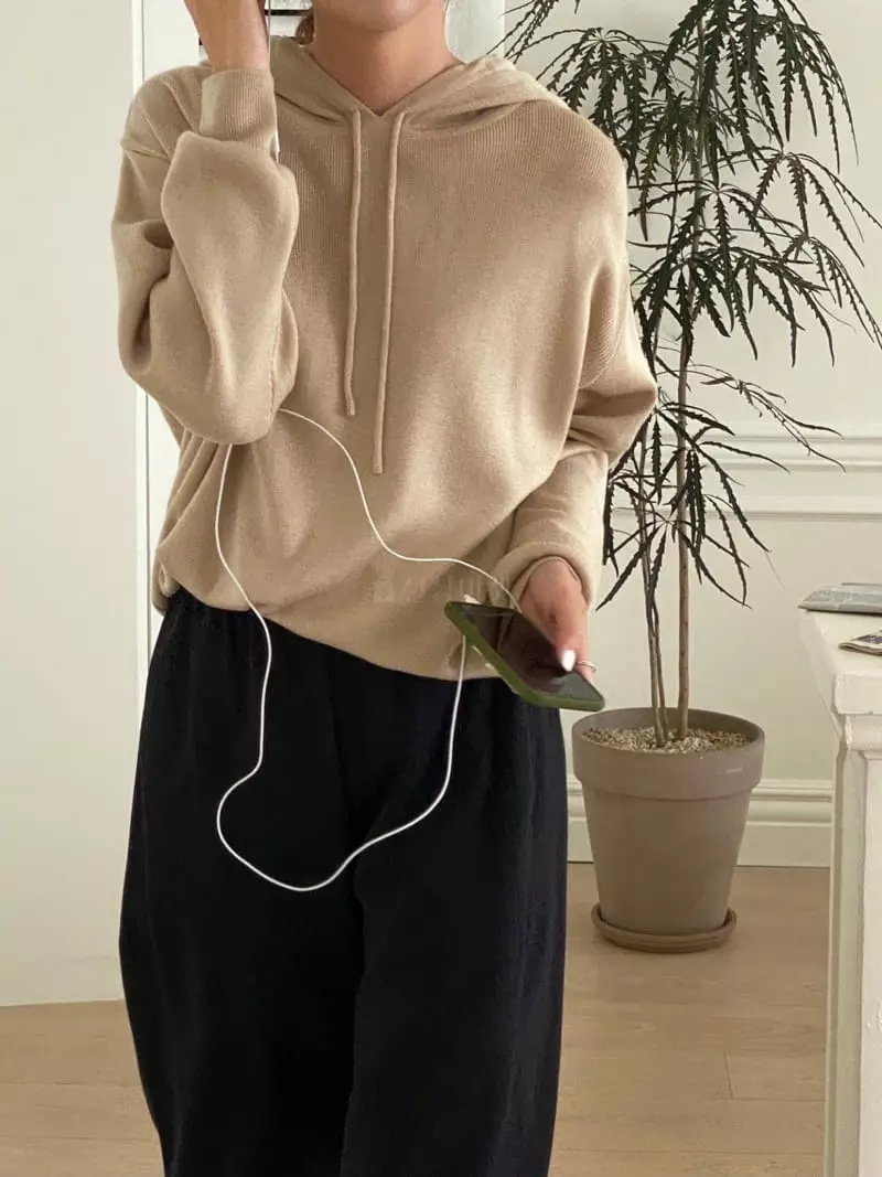 Vineyard - Korean Women Fashion - #thatsdarling - Maro Hoody Knit Tee - 4