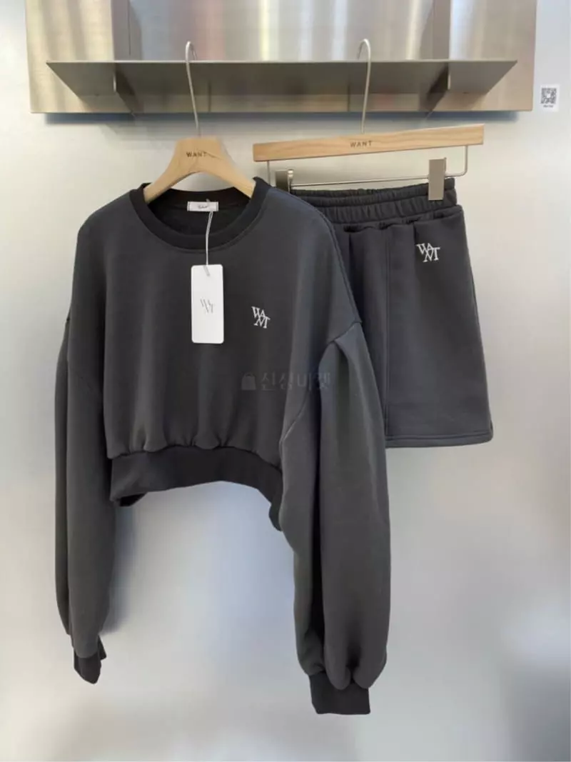 Want - Korean Women Fashion - #momslook - Crop Terry Set - 7