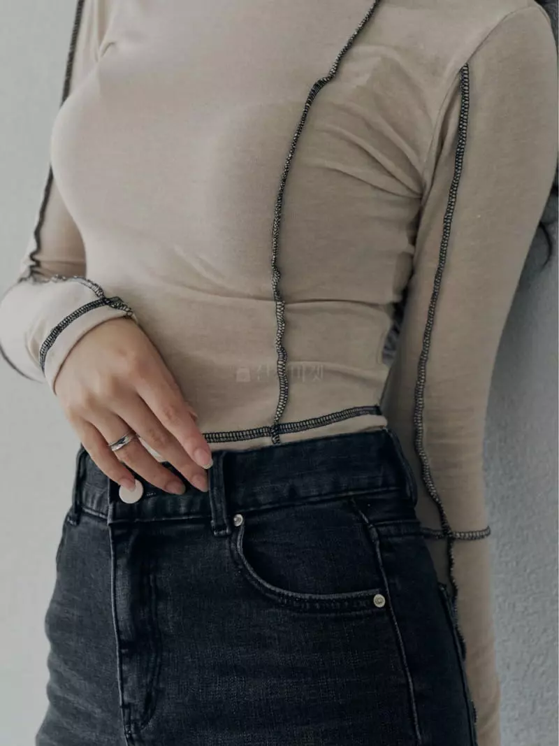 Want - Korean Women Fashion - #momslook - Stitch Tee - 12