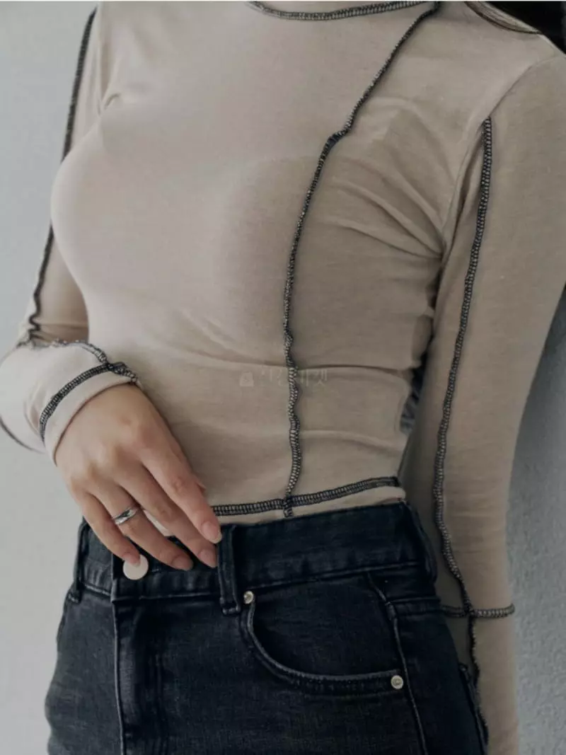 Want - Korean Women Fashion - #momslook - Stitch Tee - 6