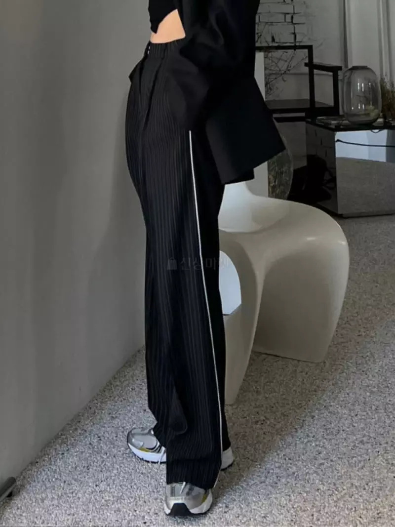 Want - Korean Women Fashion - #momslook - Stripes Pants - 7