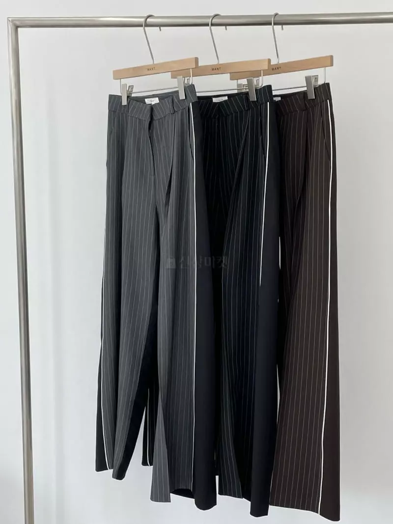 Want - Korean Women Fashion - #momslook - Stripes Pants - 9