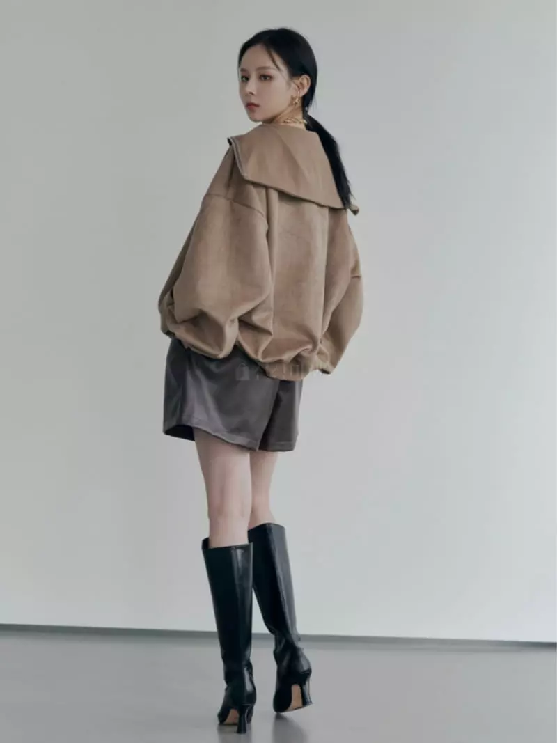 Want - Korean Women Fashion - #momslook - Suede Zip-up - 5